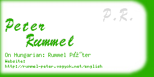 peter rummel business card